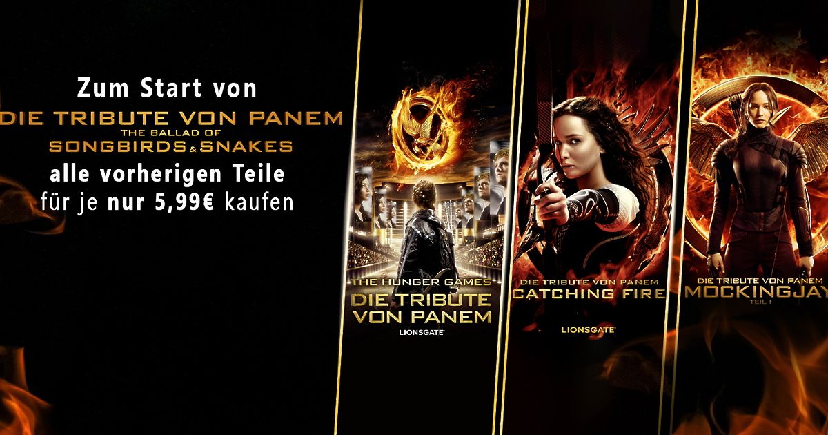 Tribute von Panem 5Start bisherige Teile für je 5,99€ kaufen maxdome